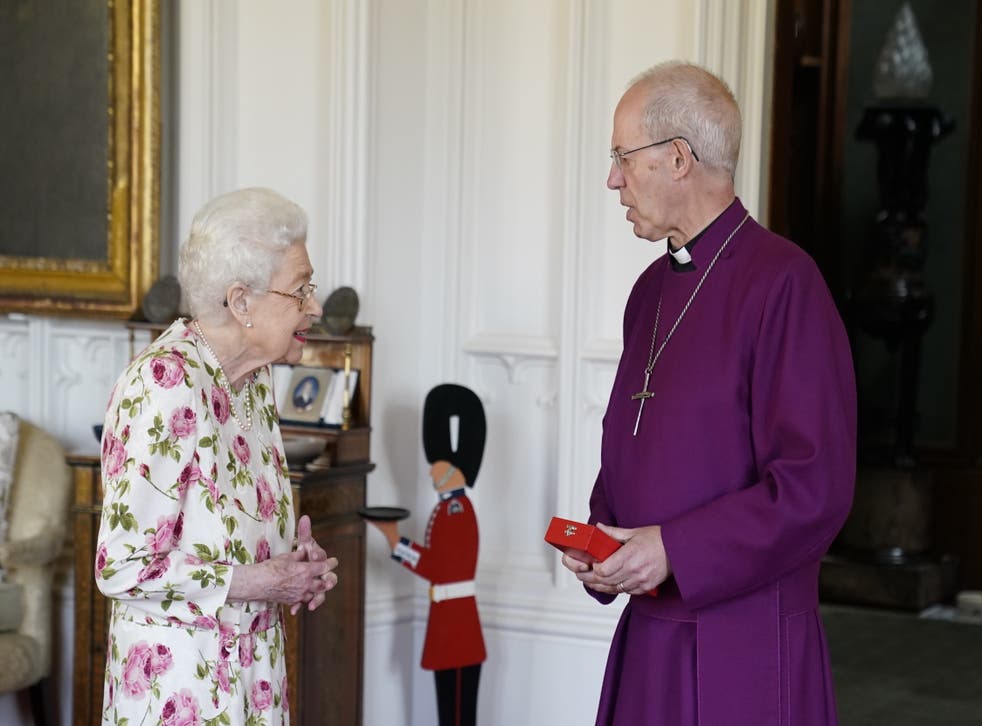 The Queen chatting to the Most Rev Justin Welby (Andrew Matthews/PA)