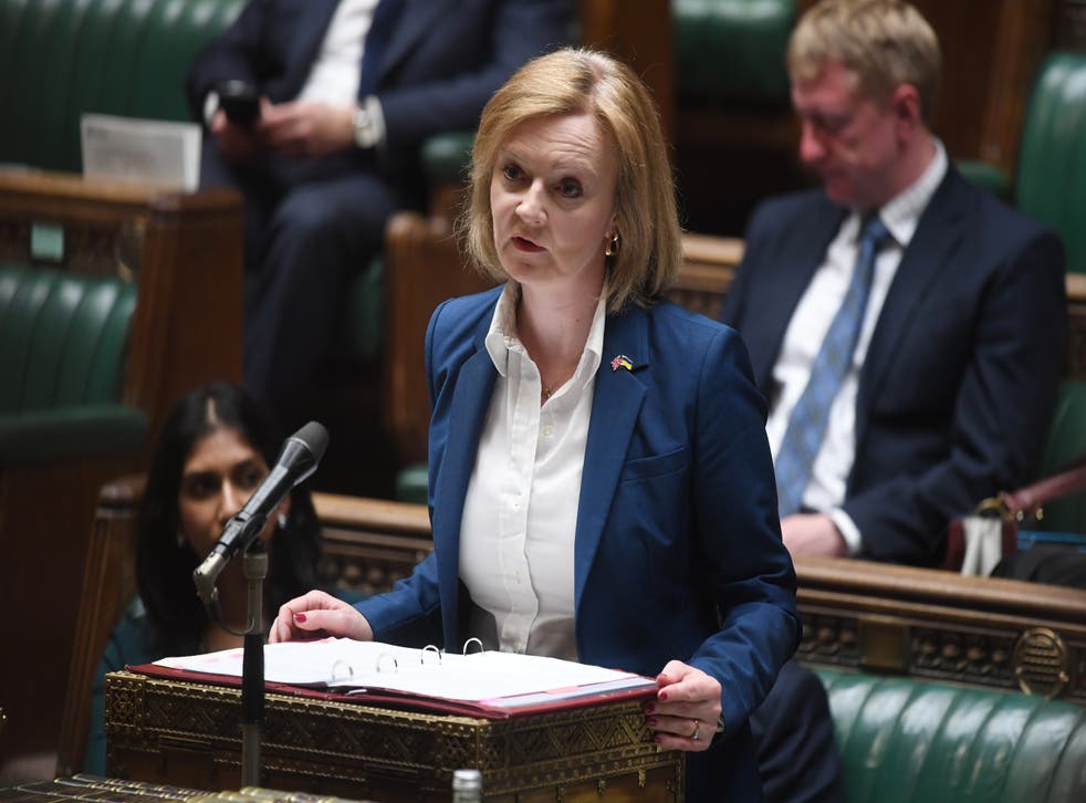 UK Foreign Secretary Liz Truss said the protocol needed to change to uphold the Belfast Good Friday Agreement (UK Parliament/Jessica Taylor/PA)