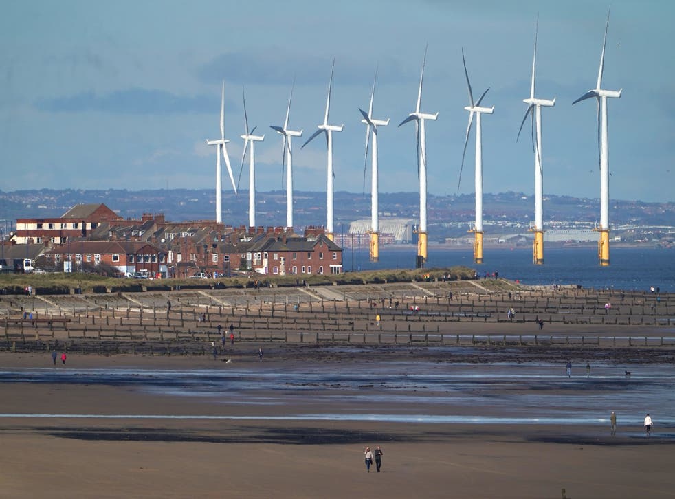 The UK is seeking to reduce tariffs on exports of wind turbine parts to the Gulf (Owen Humphreys/PA)