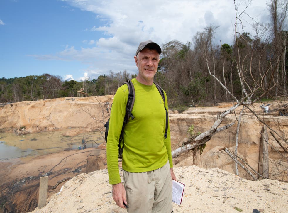 <p>Dom Phillips visits in a mine in Roraima State, Brazil, on 14 November 2019 </p>