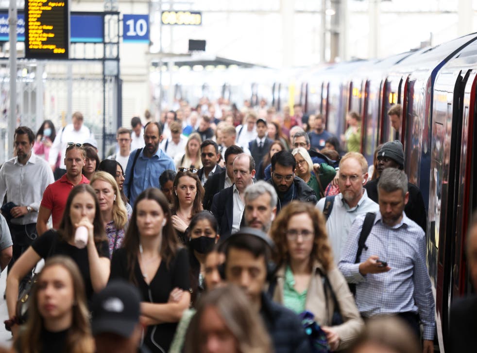 Passengers at Waterloo station, as train services continue to be disrupted (James Manning/PA)