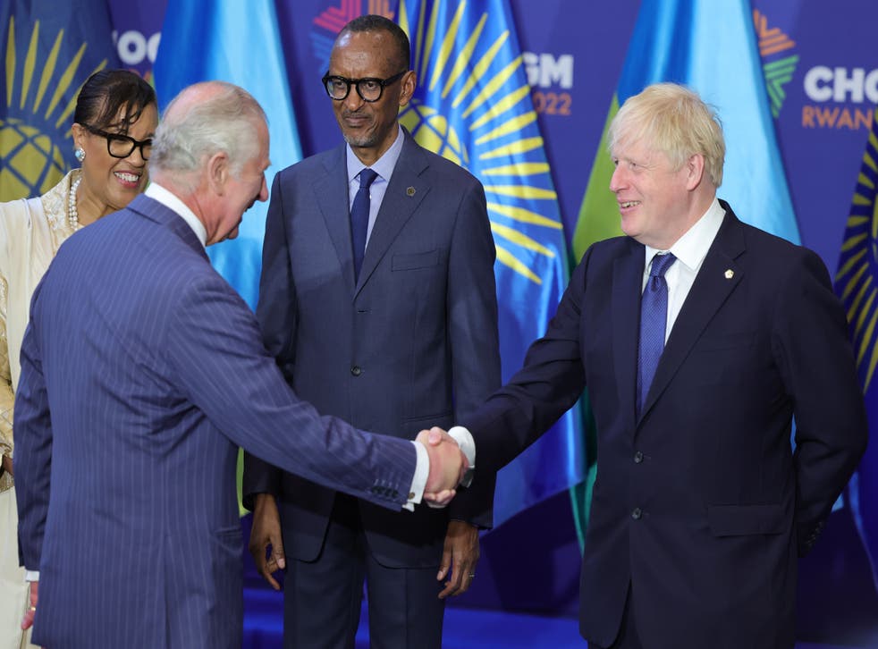 The Prince of Wales and the Prime Minister at the Commonwealth Heads of Government Meeting (Chris Jackson/PA)