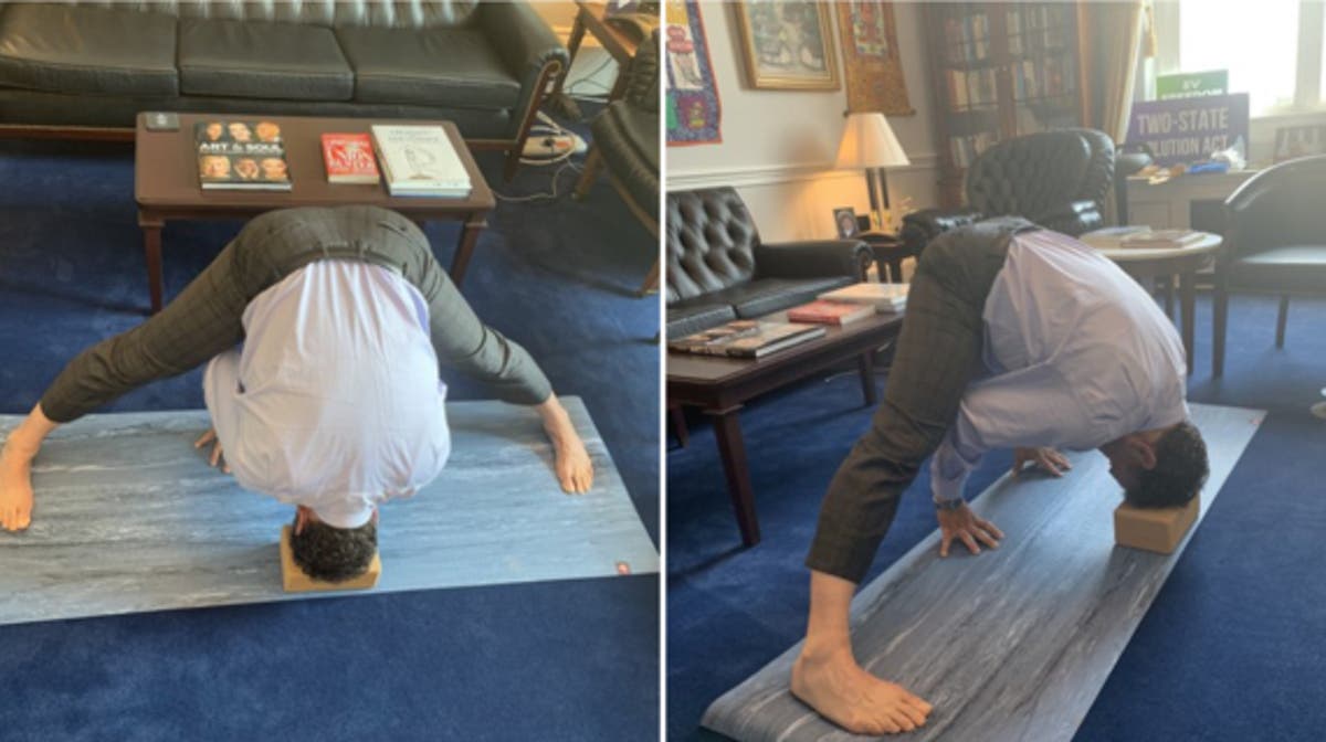 Democrat congressman blasted for sharing photos doing yoga in response to Roe ruling