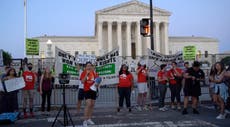 Protesters say US is ‘regressing’ after Supreme Court overturned Roe v Wade 