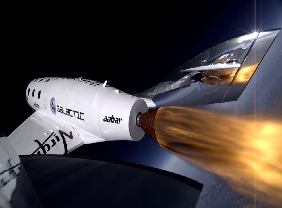 Virgin Galactic’s first SpaceShipTwo during its third supersonic powered flight (Virgin Galactic/PA)
