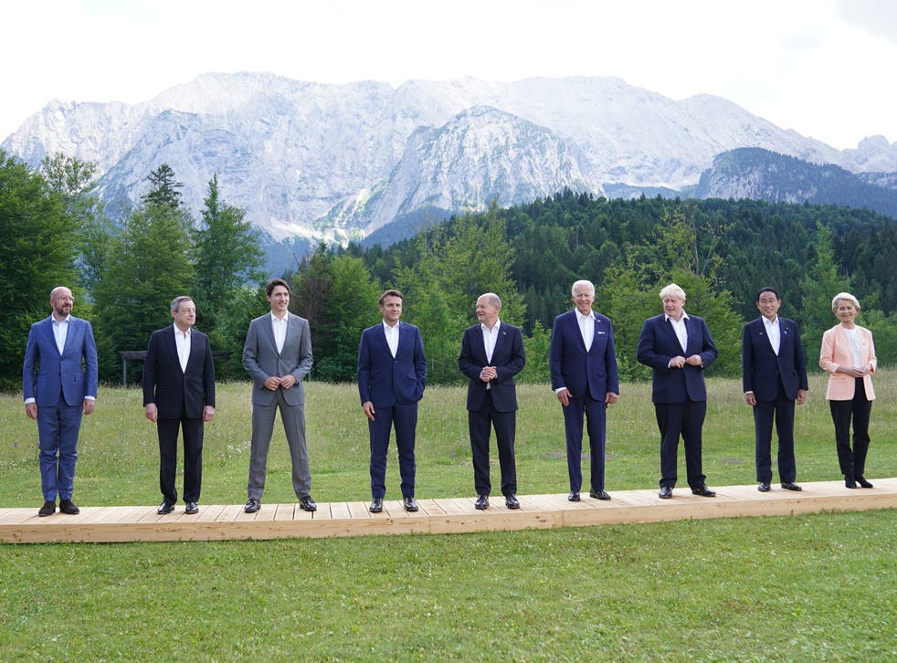 G7 leaders gathered at Schloss Elmau in the Bavarian Alps (Stefan Rousseau/PA)