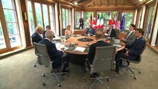 Boris Johnson and Justin Trudeau mock Putin’s ‘bare-chested horse rides’ at G7 summit