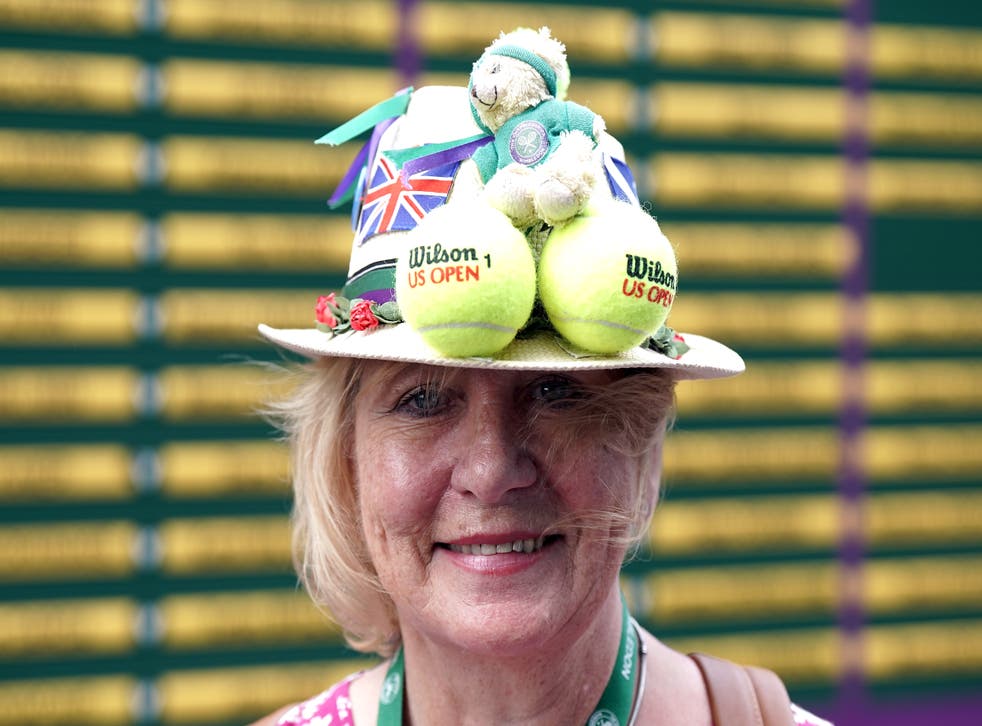 Spectator Gail Campbell, from Scotland, arrives at Wimbledon (Aaron Chown/PA)