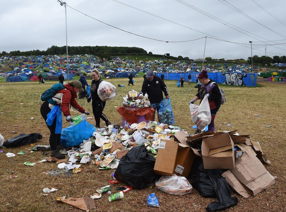 <p>An army of litter pickers has been on hand to help keep the festival clean </s>