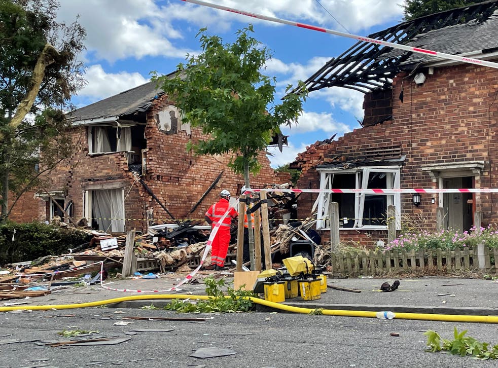 Emergency services at the scene in Dulwich Road, Kingstanding, where a woman has died after a house was destroyed in a gas explosion (Richard Vernalls/PA)