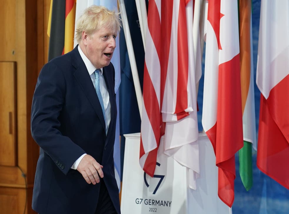Prime Minister Boris Johnson at the G7 (Stefan Rousseau/PA)
