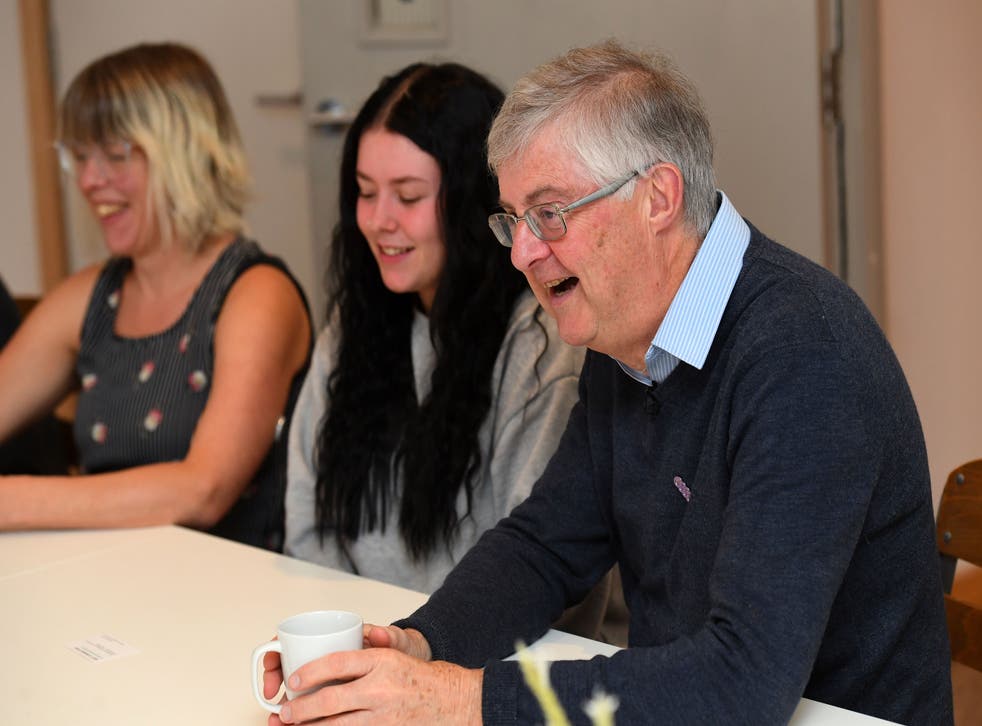 Mark Drakeford met care leavers who have helped shape the Basic Income pilot scheme (Welsh Government/PA)