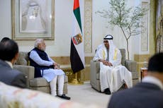 India's prime minister visits the UAE, showcasing deep ties
