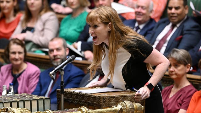 Angela Rayner, deputy leader of the Labour party, speaks during PMQs
