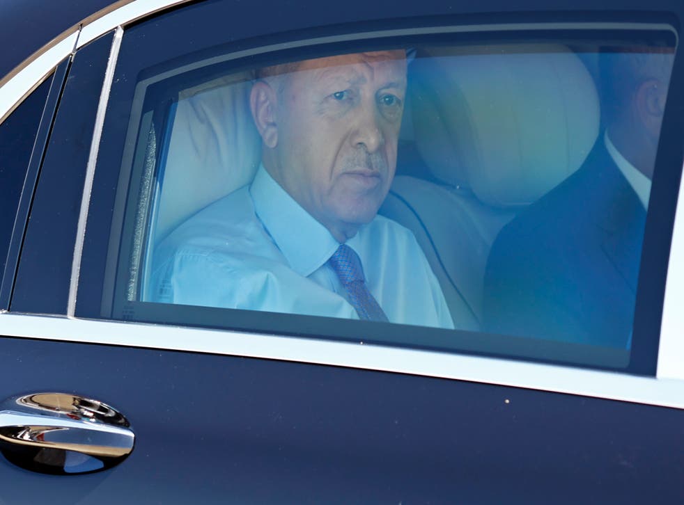 <p>Recep Tayyip Erdogan in Madrid </p>