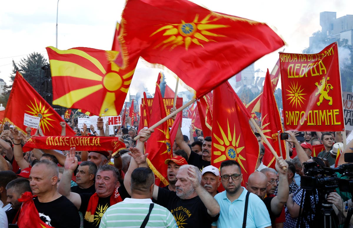 Macedonians protest French proposals over rift with Bulgaria