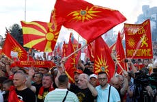 马其顿人抗议法国关于与保加利亚不和的提议