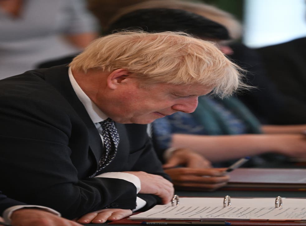 Prime Minister Boris Johnson at Tuesday’s Cabinet meting (Justin Tallis/PA)