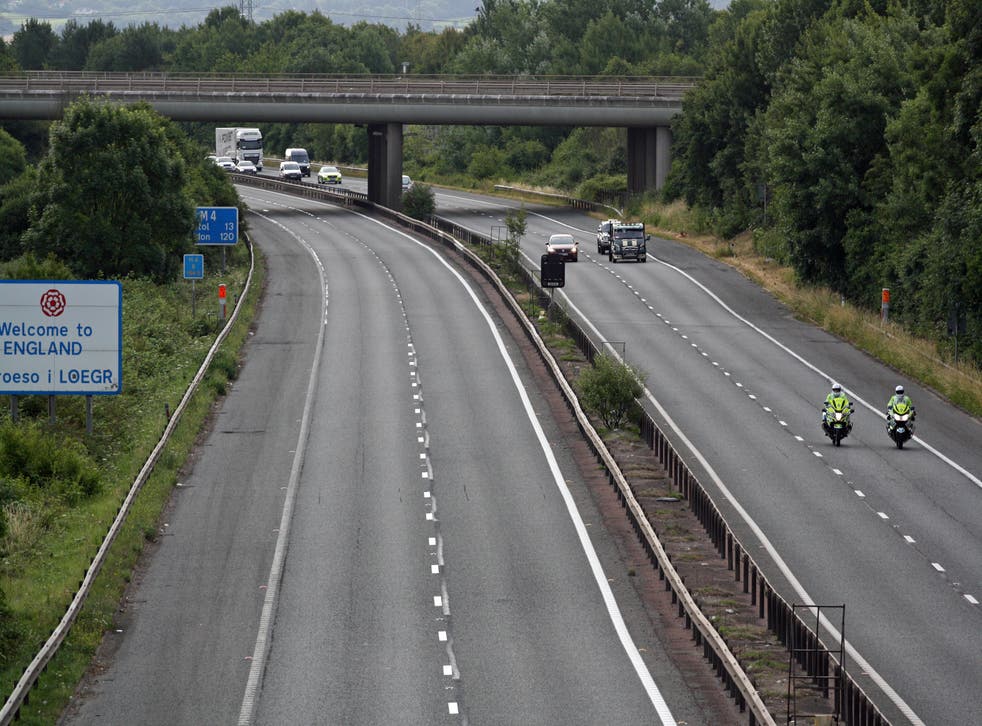 Drivers held a go-slow protest on the M4 (PA)