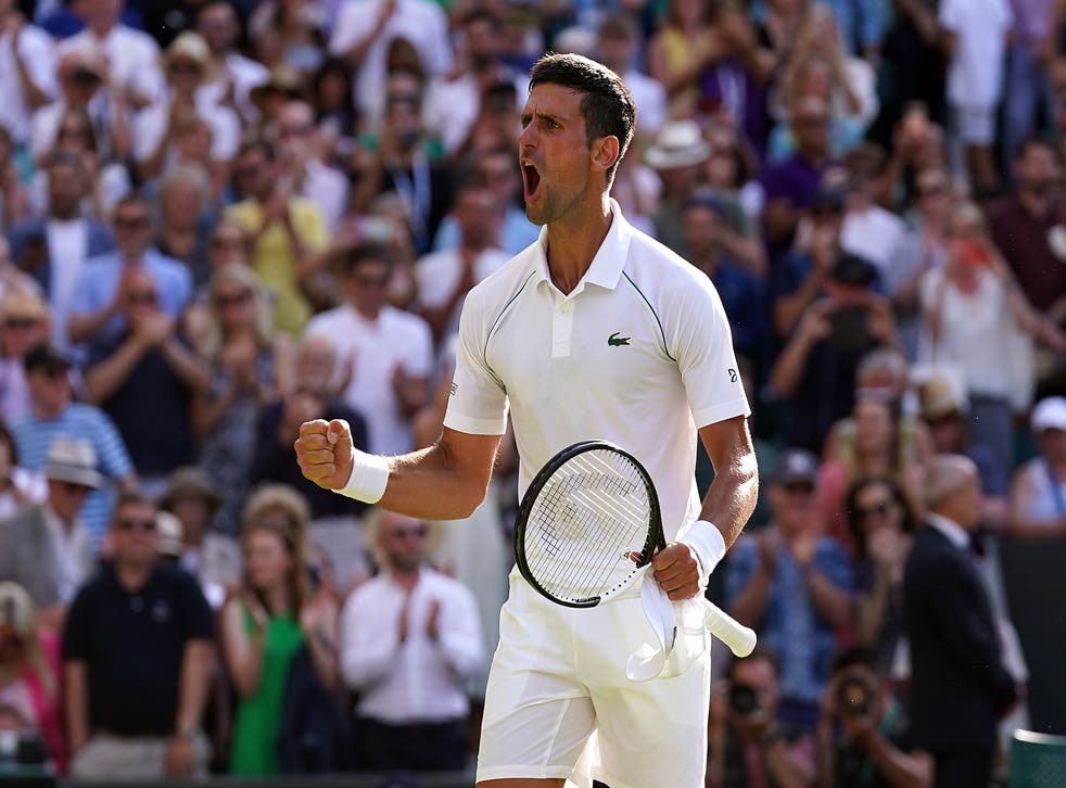 Novak Djokovic celebrates victory (亚当戴维/ PA)