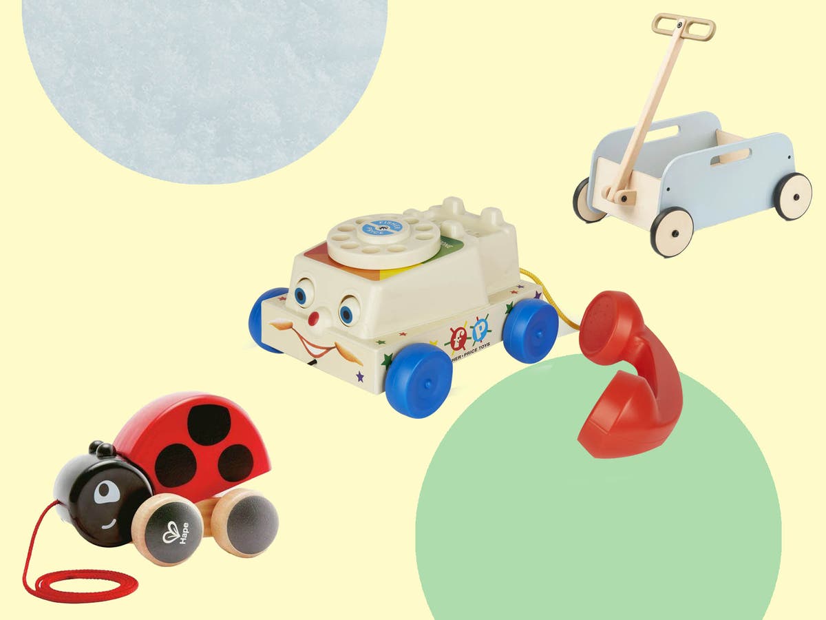 These pull along toys will keep your baby or toddler company everywhere they go