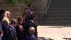 Ivana Trump’s casket carried into church as children Ivanka, Eric and Donald Jr watch on