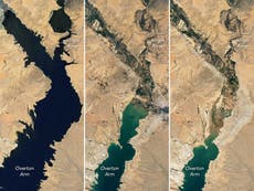 Severe drought at US’s largest reservoir revealed through the decades by Nasa satellite images