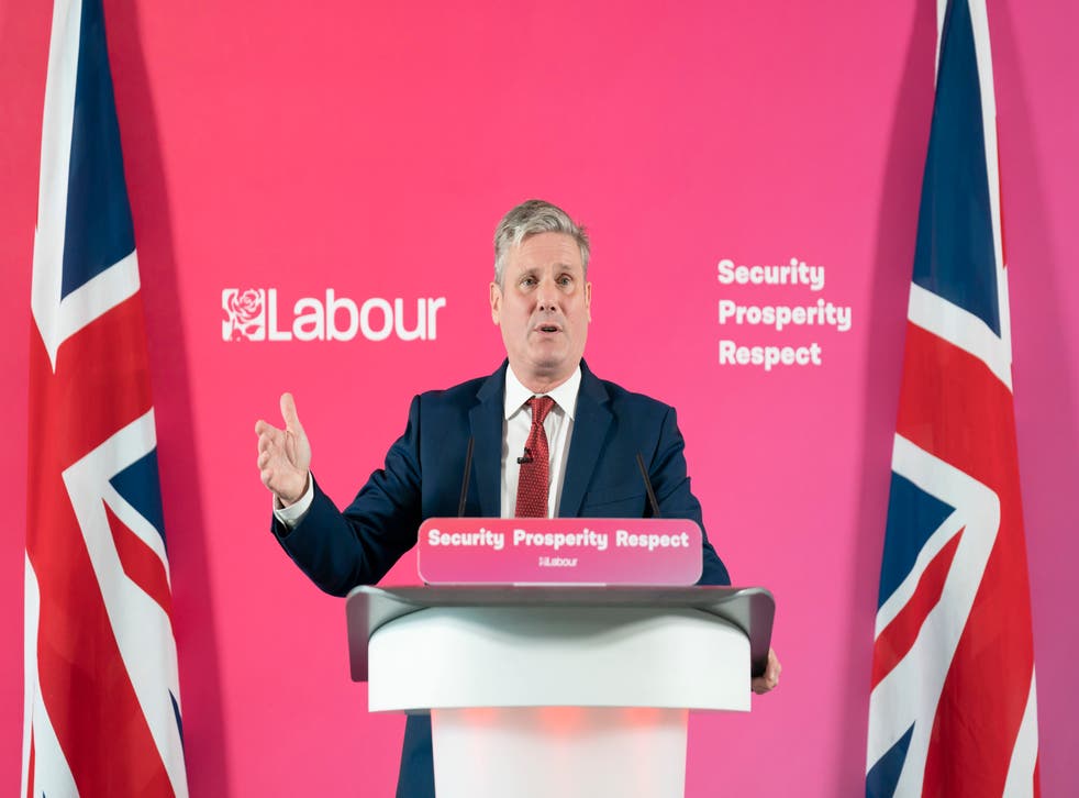 <p>Labour leader Sir Keir Starmer delivers a speech on Labour’s plans for growing the UK economy, at the Spine building, Paddington Village, as part of a two day visit to Liverpool</p>