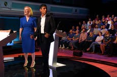 Tory leadership – live: Liz Truss backed by Ben Wallace, as Labour poll lead soars