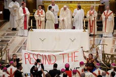 'Rescind the Doctrine' protest greets pope in Canada