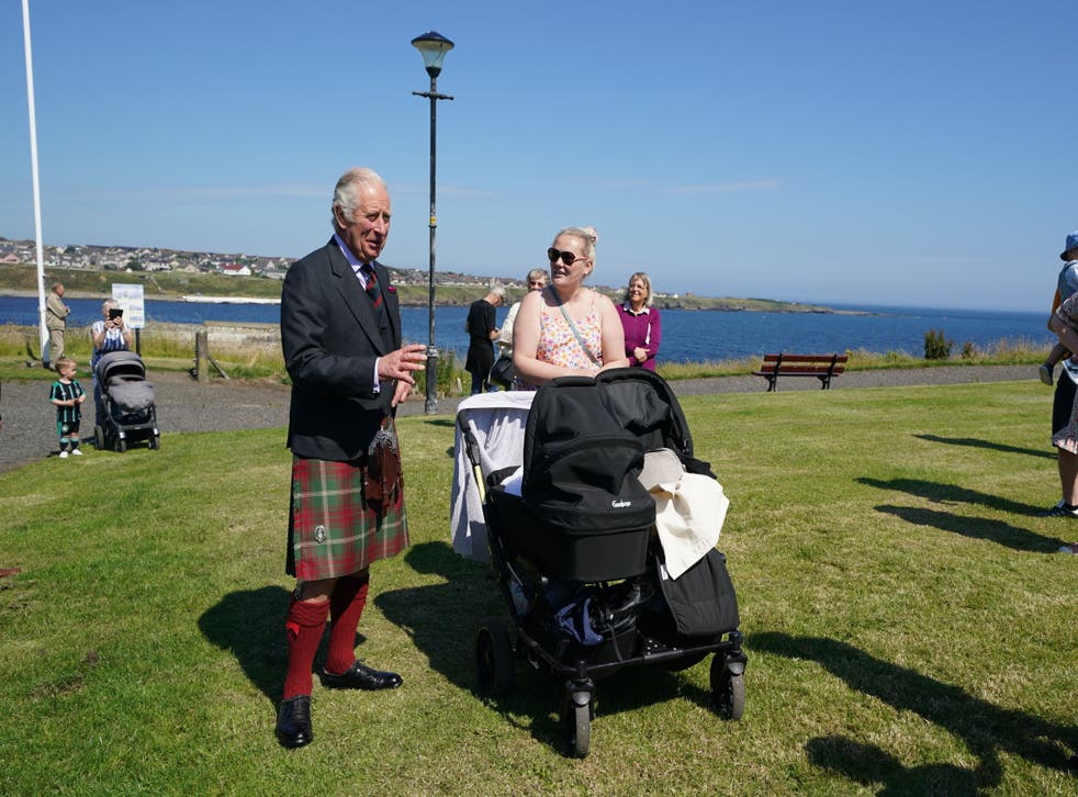 Charles met locals during a visit to the Healing Hub Oxygen Therapy Centre in Wick(Andrew Milligan/PA)