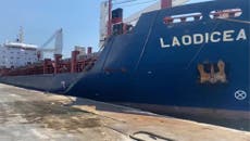 Ship Ukraine says is carrying stolen grain leaves Lebanon