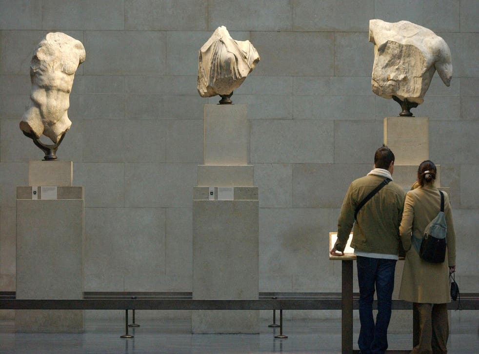 Sections of the Parthenon Marbles in London’s British Museum (Matthew Fearn/PA)