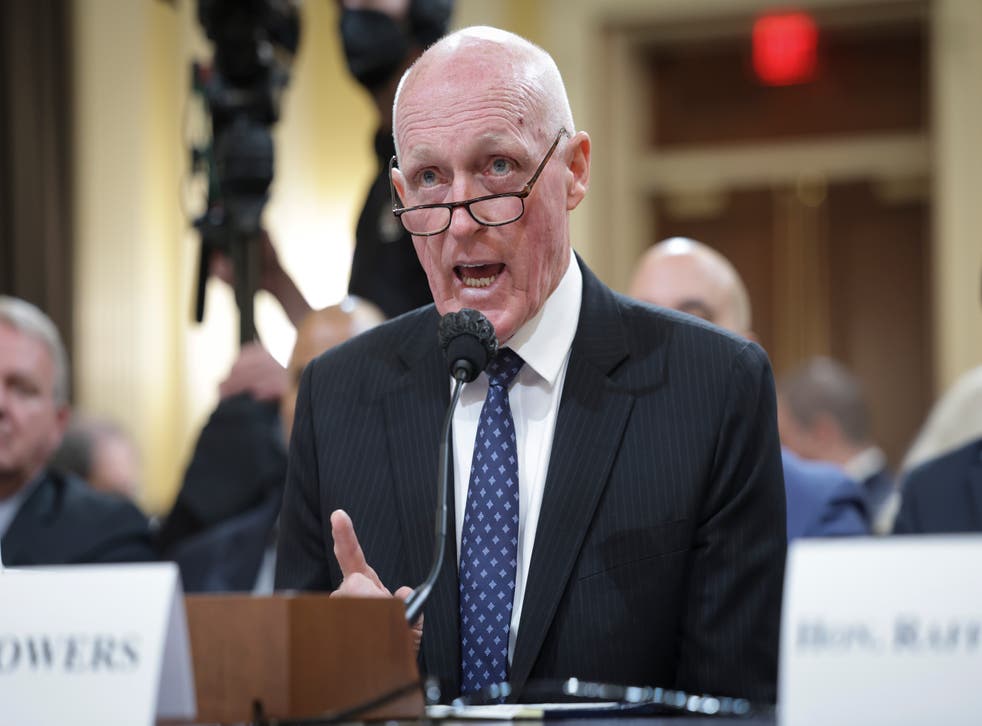 <p>Rusty Bowers, Arizona House Speaker, testifies during the fourth hearing on the January 6th investigation in the Cannon House Office Building on 21 六月 2022 ワシントンで, pC</p>