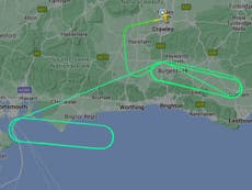 Plane takes off and circles Gatwick for two hours before returning
