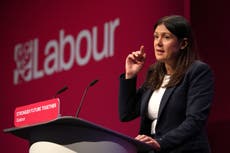 Labour frontbencher Lisa Nandy pictured visiting picket line