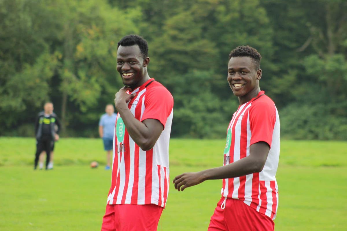 Refugee hopes to become a pro footballer through UK migrants team