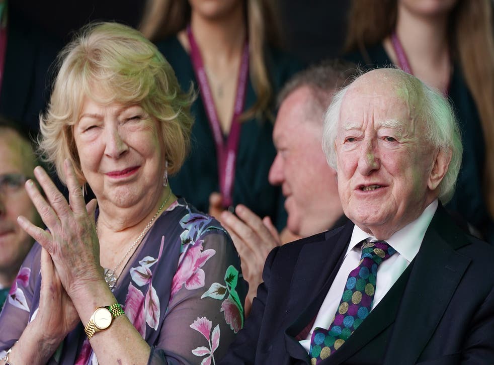 President Michael D Higgins and his wife Sabina attended the official opening of the Fleadh Cheoil na hEireann in Mullingar, Co. Westmeath. Picture date: Sunday July 31, 2022.