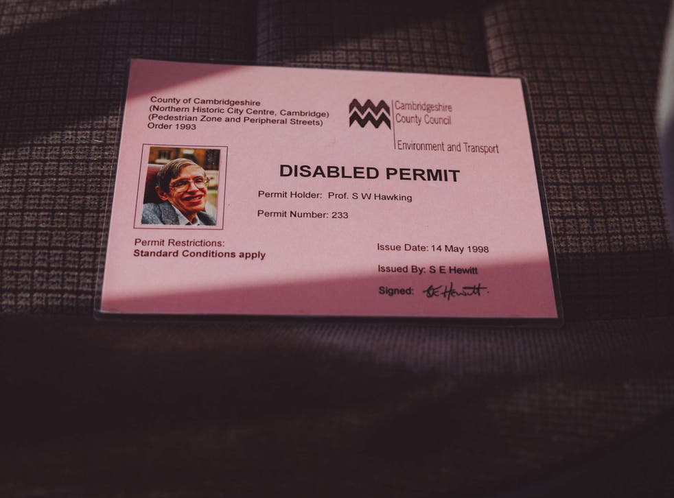 Stephen Hawking’s disabled parking permit can be found in the VW’s glovebox. (Silverstone Auctions)