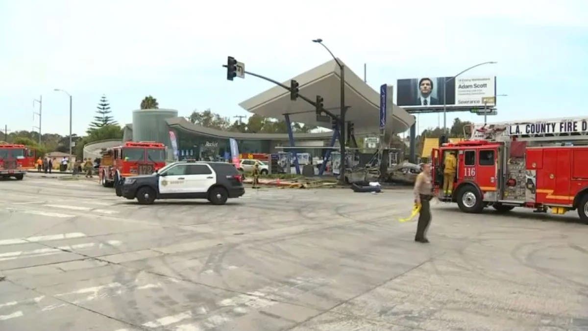 Six dead in fiery three car crash in Los Angeles