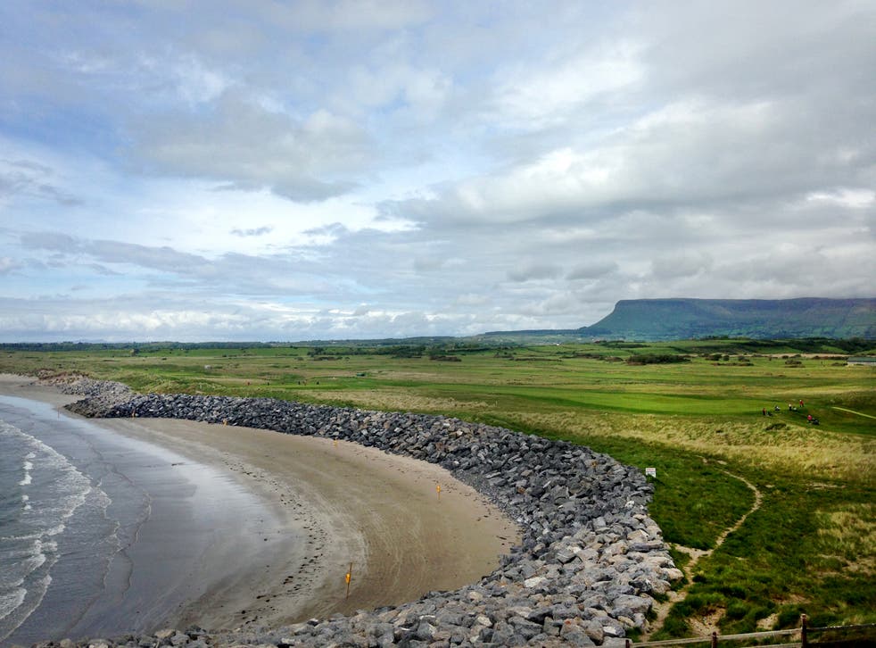 <p>Rosses Point Beach, on the peninsula that hooks over the north side of Sligo Harbor in Ireland’s Yeats country</p>