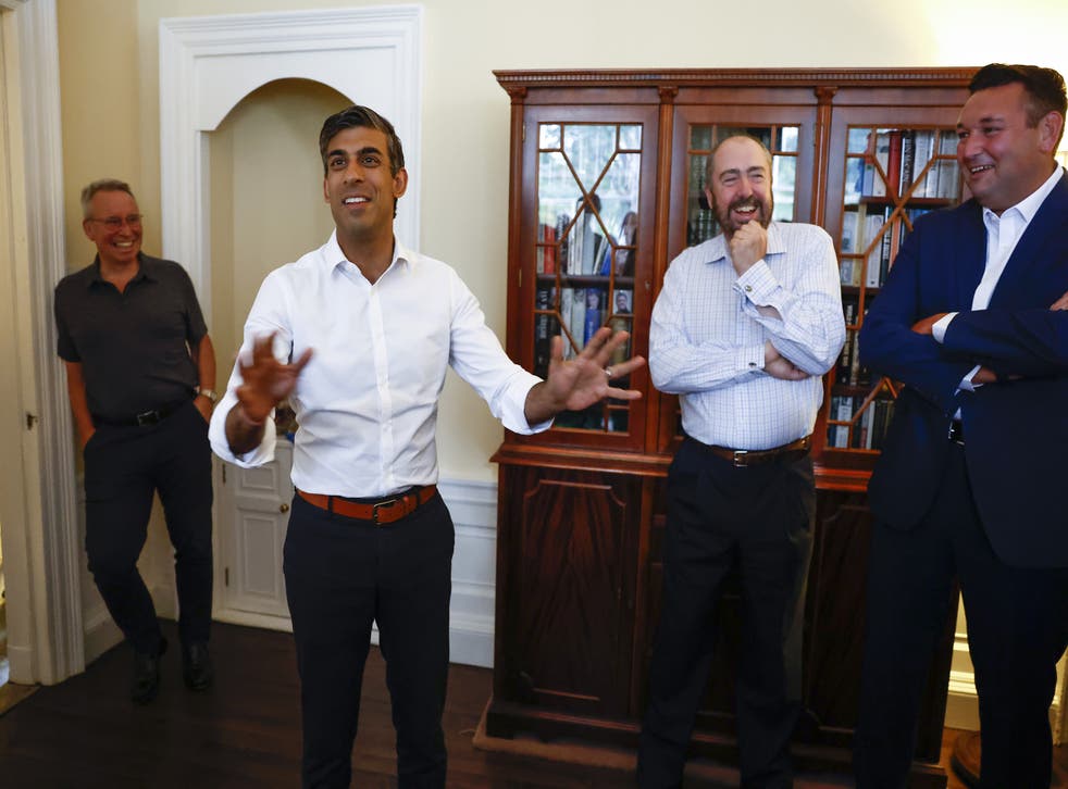 Rishi Sunak, pictured at a campaign event in Edinburgh, says the race is not yet determined (Jeff J Mitchell/PA)