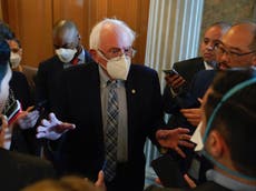 Bernie Sanders sparks album cover comparisons for Capitol steps photo