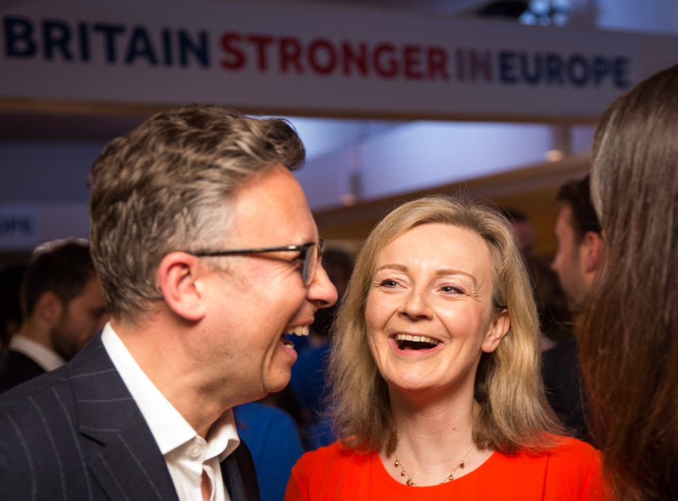 <p>Liz Truss at an event hosted by the Britain Stronger in Europe campaign in 2016</p>