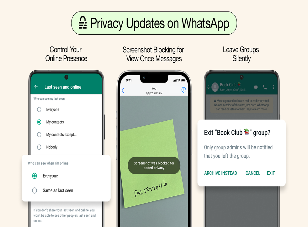 The new features will improve user security, the messaging platform says. (メタ)