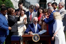 ‘We met the moment’: Biden kicks off week of celebrations with signing of $52bn semiconductor bill