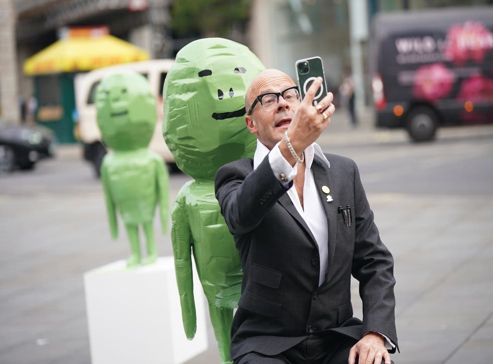 At each installation, members of the public will find QR codes enabling them to join Hill’s Alien Art Adventure (Yui Mok/PA)