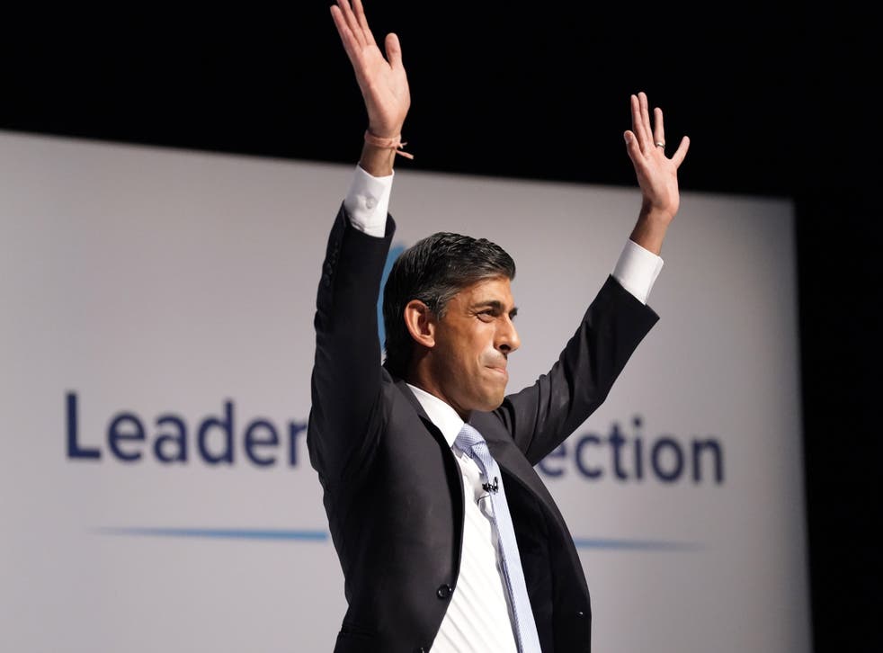 Rishi Sunak during a hustings event in Darlington, County Durham, as part of the campaign to be leader of the Conservative Party and the next prime minister (Danny Lawson/PA)