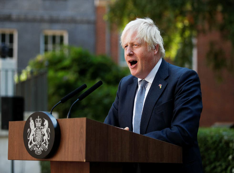 Prime Minister Boris Johnson making a speech during a Points of Light reception at Downing Street, London (Peter Nicholls/PA)