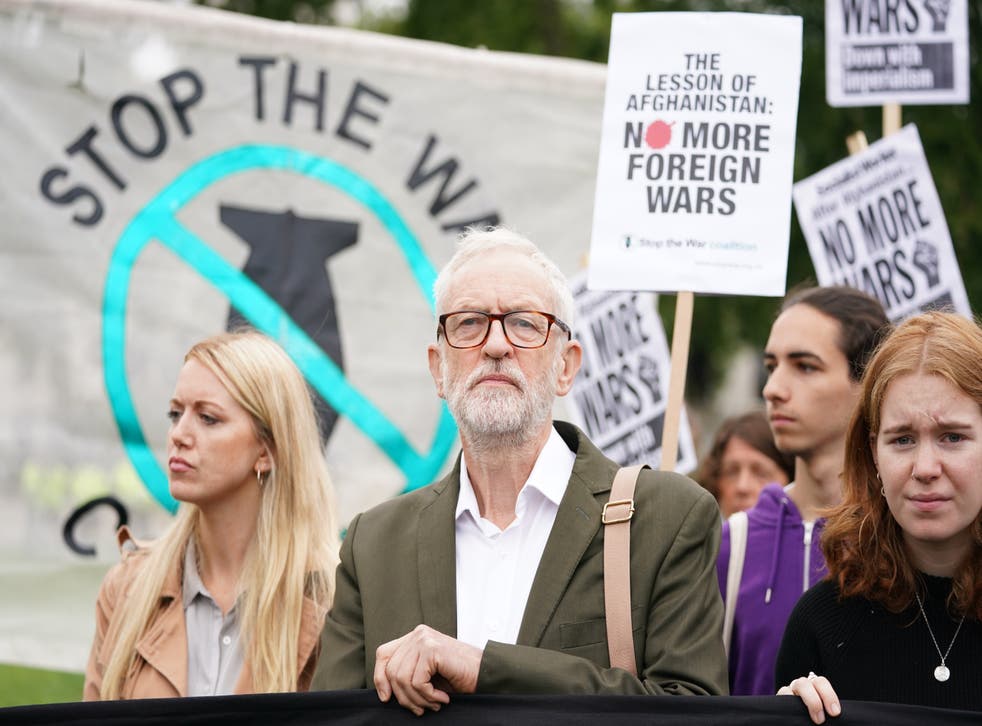 Mr Corbyn was asked about his links to Stop the War (Kirsty O’Connor/PA)